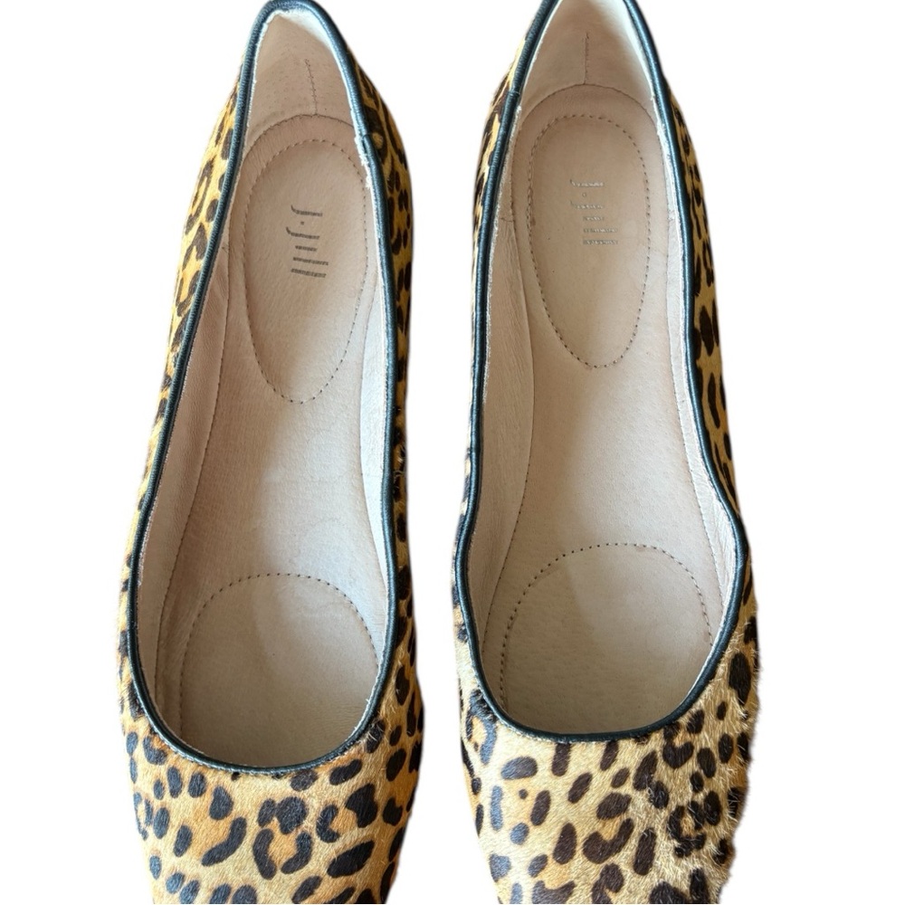 J. Jill Leopard Print Calf Hair Ballet Flats Tan & Black Slip-On Shoes - Picture 7 of 9